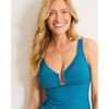 Tommy Bahama Novelty Pearl U Front Tankini Top - Topaz Teal