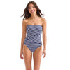 Tommy Bahama Coastline Stripe Bandeau One Piece Swimsuit - Mare Navy