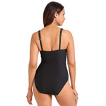 Tommy Bahama Ocean Point Over The Shoulder V Neck One Piece Swimsuit - Black *