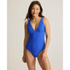 Tommy Bahama Ocean Point Over The Shoulder V Neck One Piece Swimsuit - Beach Glass Blue *