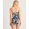 Tommy Bahama Sunset Blooms Underwire Bandeau One Piece Swimsuit - Black