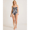 Tommy Bahama Sunset Blooms Underwire Bandeau One Piece Swimsuit - Black