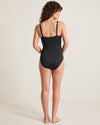 Tommy Bahama Pearl V Neck One Piece Swimsuit - Black