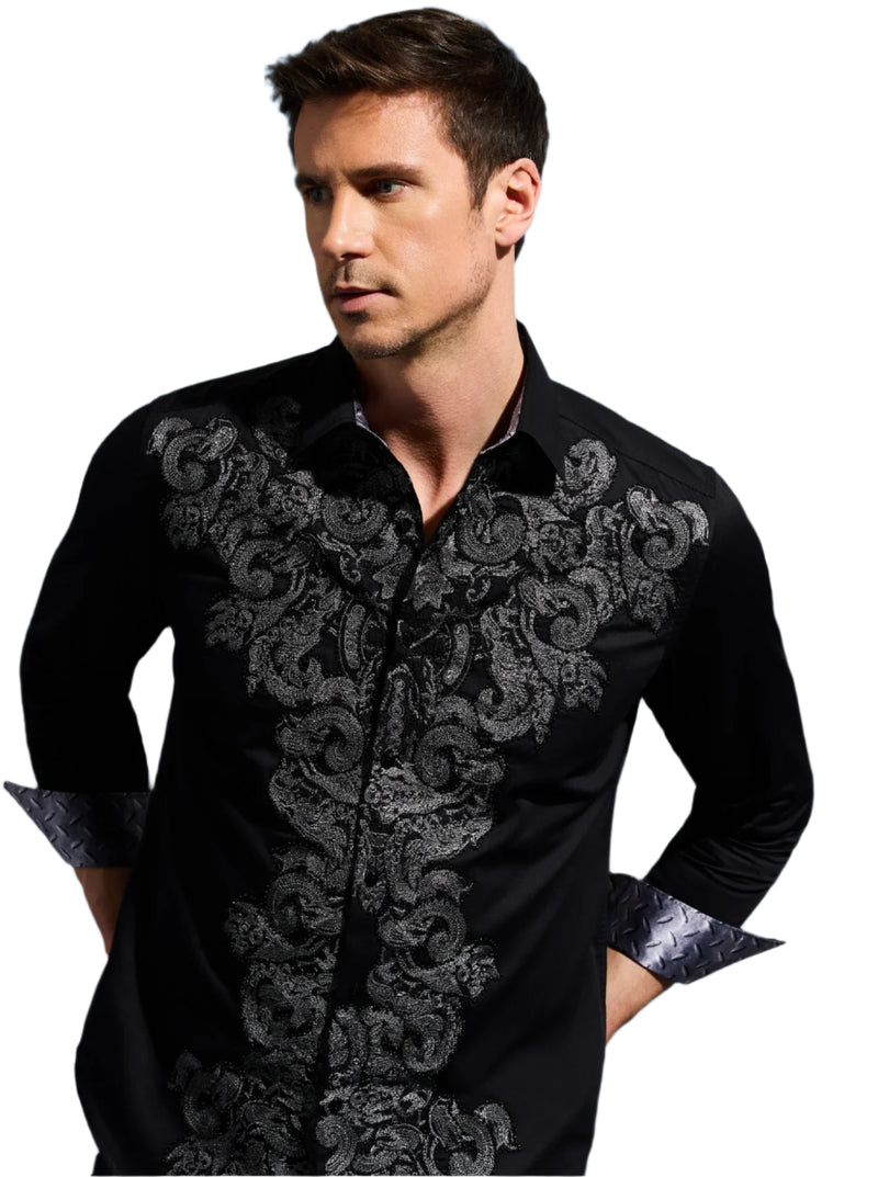 Robert Graham X Superman Rise Classic Fit Sport Shirt - Black