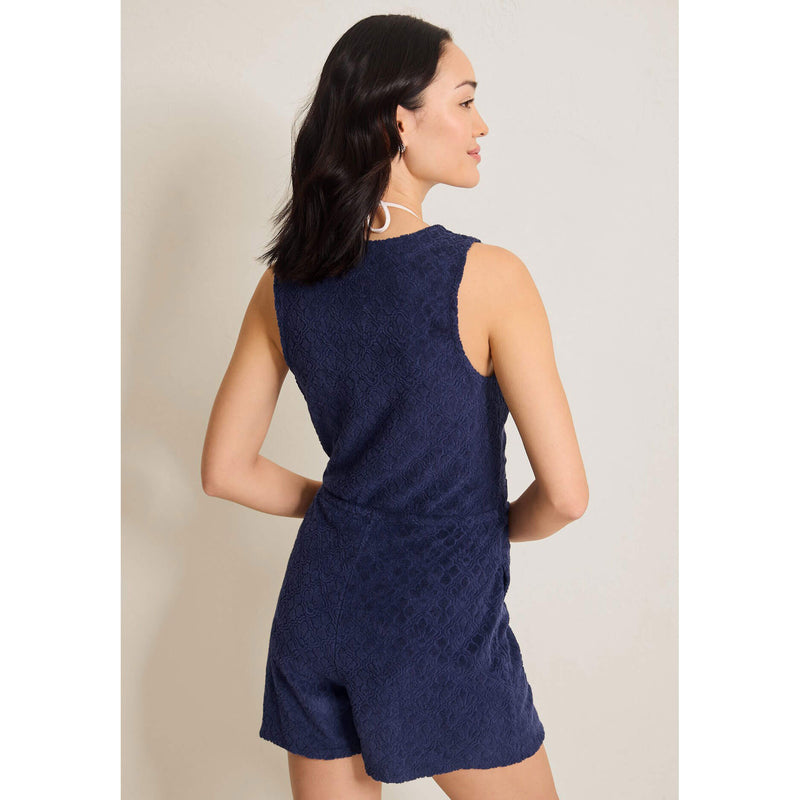 Tommy Bahama Textured Spa Terry Romper Cover Up - Mare Navy