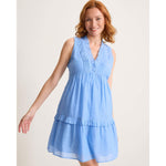 Tommy Bahama Cotton Voile Short Tiered Dress Cover Up - Mountain Bluebell