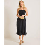 Tommy Bahama Beachy Woven Stripe Strapless Midi Dress Cover Up - Black