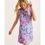 Tommy Bahama Watercolor Floral Split Neck Romper Cover Up - Dusty Lupine