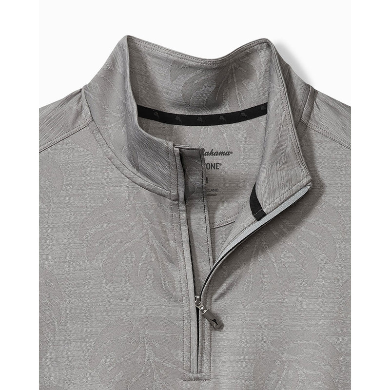 Tommy Bahama Monsterra Fade Half Zip Pullover Sweatshirt - Ultimate Gray - FINAL SALE