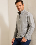 Tommy Bahama Monsterra Fade Half Zip Pullover Sweatshirt - Ultimate Gray - FINAL SALE
