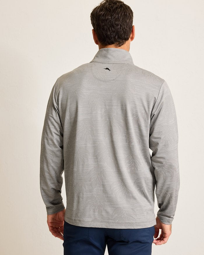 Tommy Bahama Monsterra Fade Half Zip Pullover Sweatshirt - Ultimate Gray - FINAL SALE