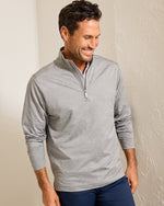 Tommy Bahama Monsterra Fade Half Zip Pullover Sweatshirt - Ultimate Gray - FINAL SALE