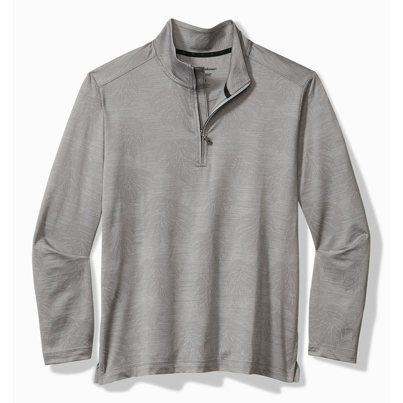 Tommy Bahama Monsterra Fade Half Zip Pullover Sweatshirt - Ultimate Gray - FINAL SALE
