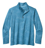 Tommy Bahama Monsterra Fade Half Zip Pullover Sweatshirt - Corfu Blue - FINAL SALE
