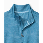 Tommy Bahama Monsterra Fade Half Zip Pullover Sweatshirt - Corfu Blue - FINAL SALE