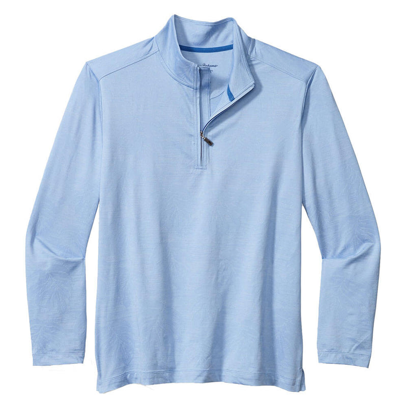 Tommy Bahama Monsterra Fade Half Zip Pullover Sweatshirt - Light Sky - FINAL SALE