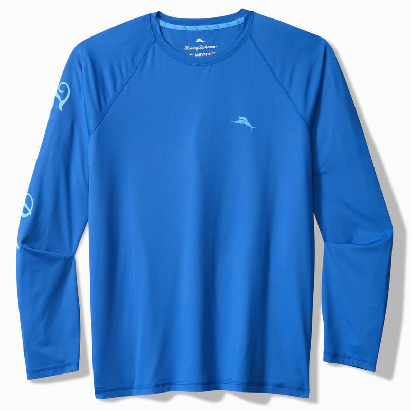 Tommy Bahama Men's IslandZone Chill Time Surf Crew Long Sleeve T-Shirt - Cobalt Craze