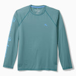 Tommy Bahama Men's IslandZone Chill Time Surf Crew Long Sleeve Rash Guard T-Shirt - Seven Seas