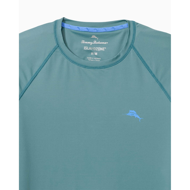 Tommy Bahama Men's IslandZone Chill Time Surf Crew Long Sleeve Rash Guard T-Shirt - Seven Seas