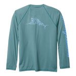 Tommy Bahama Men's IslandZone Chill Time Surf Crew Long Sleeve Rash Guard T-Shirt - Seven Seas