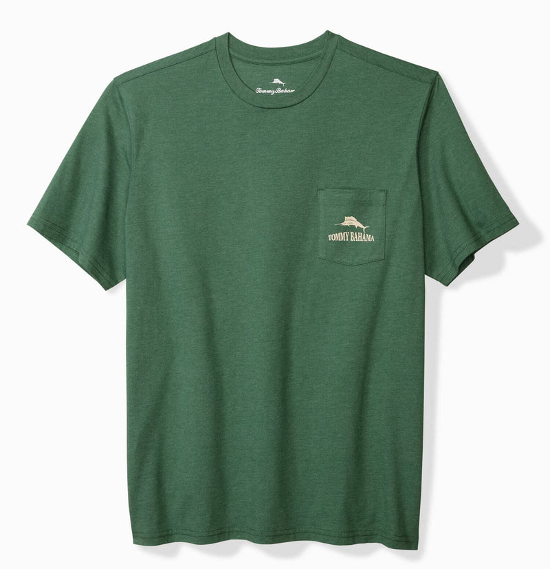 Tommy Bahama Big & Tall Between The Ryes Pocket T-Shirt - Green Meadow Heather