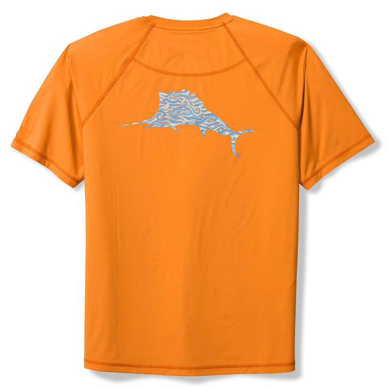 Tommy Bahama Men's IslandZone Chill Time Surf Crew Rash Guard T-Shirt - Lulada Orange - FINAL SALE