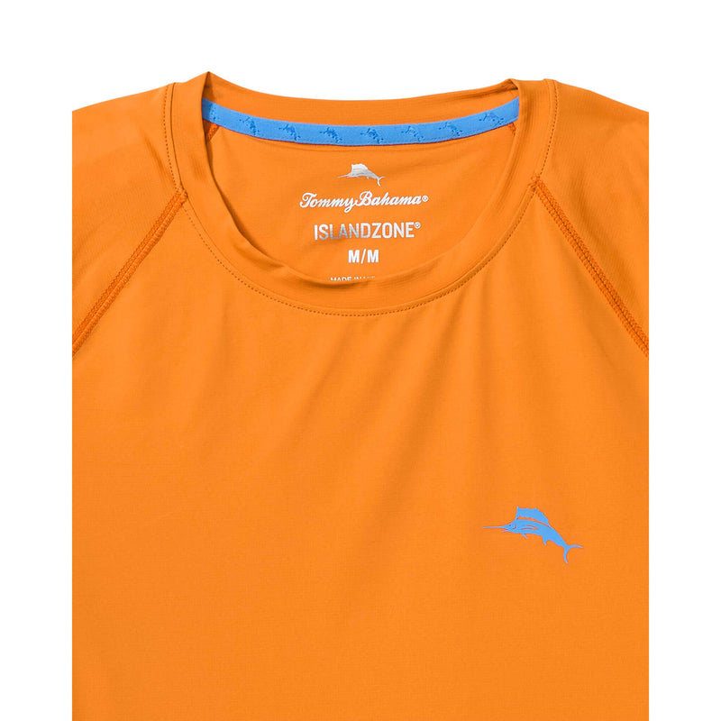 Tommy Bahama Men's IslandZone Chill Time Surf Crew Rash Guard T-Shirt - Lulada Orange - FINAL SALE