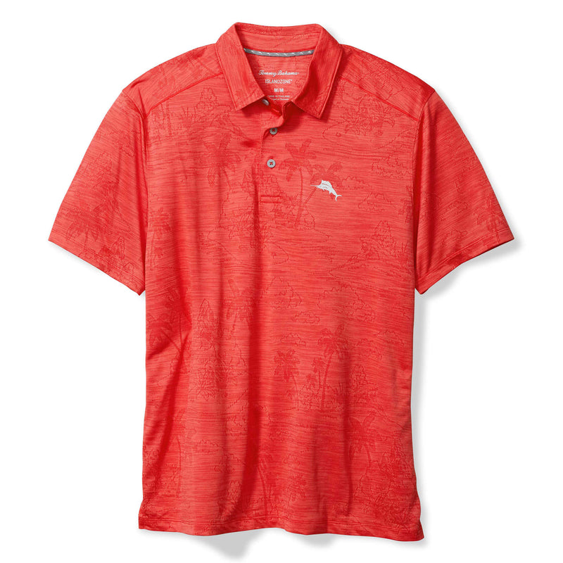 Tommy Bahama Men's IslandZone Palm Coast Isles Polo Shirt - Red Flash