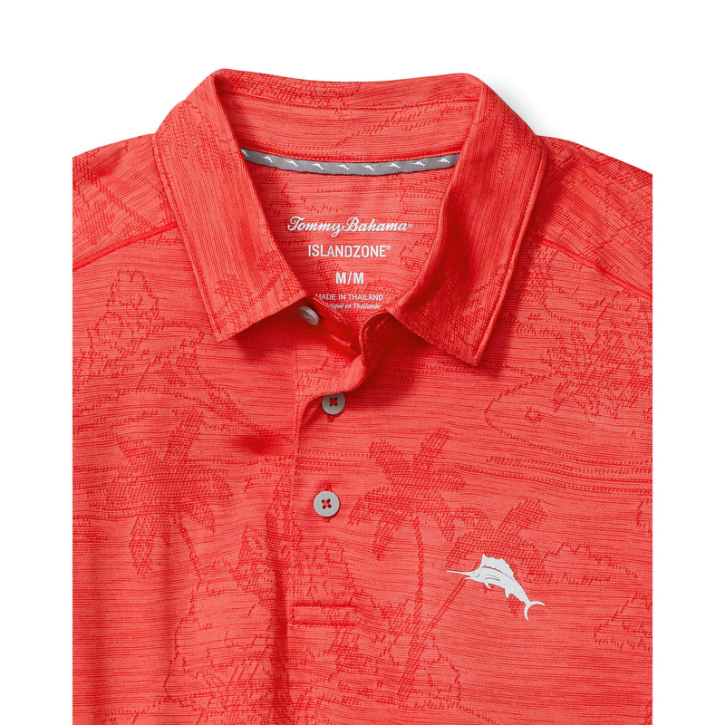 Tommy Bahama Men's IslandZone Palm Coast Isles Polo Shirt - Red Flash