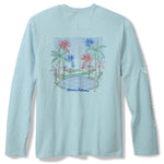 Tommy Bahama Men's Red White And Bloom Lux Long Sleeve T-Shirt - Blue Whisper