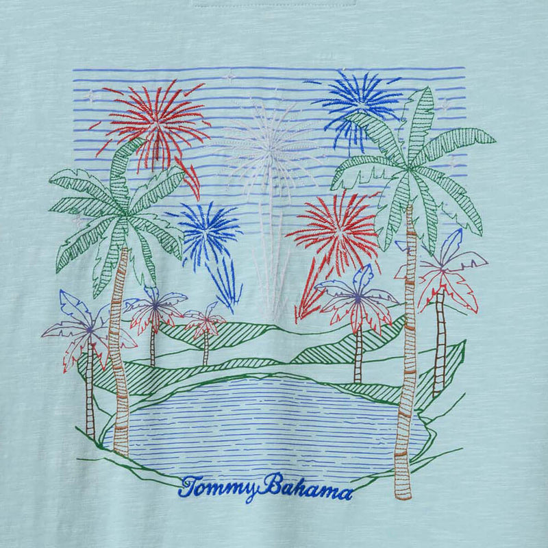 Tommy Bahama Men's Red White And Bloom Lux Long Sleeve T-Shirt - Blue Whisper
