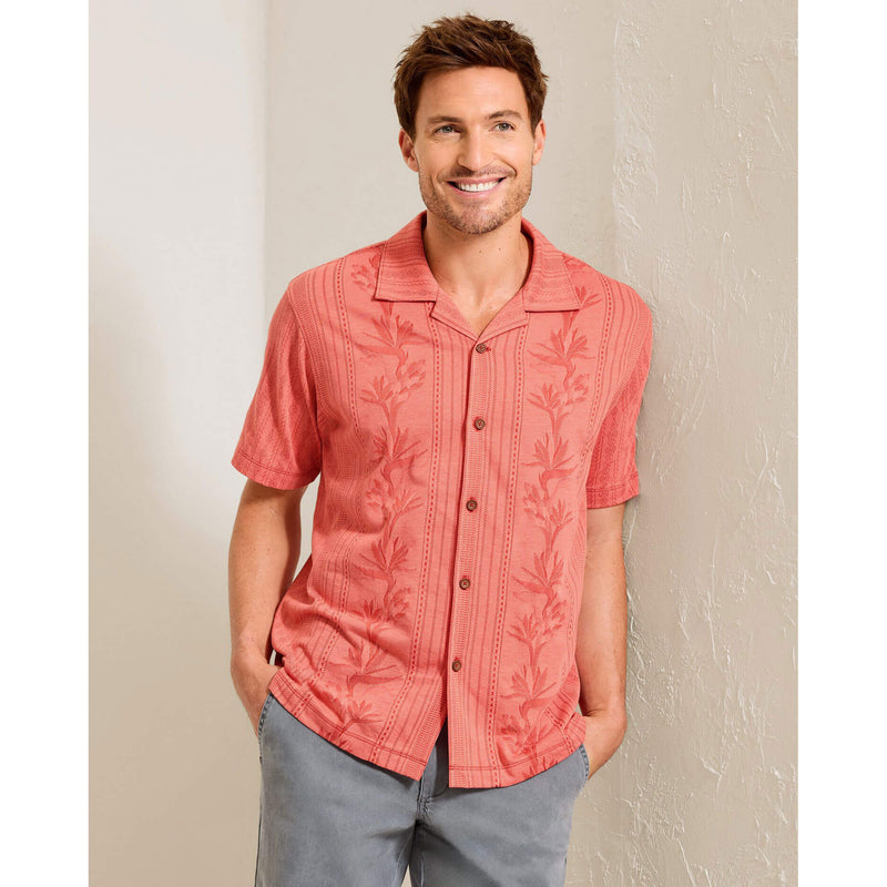 Tommy Bahama Men's Palm Fresco Beach Border Camp Shirt - Spiced Crimson