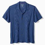 Tommy Bahama Men's Palm Fresco Beach Border Camp Shirt - Carbon Navy