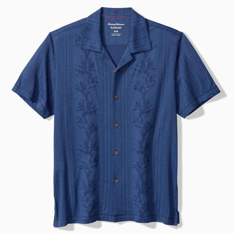 Tommy Bahama Men's Palm Fresco Beach Border Camp Shirt - Carbon Navy