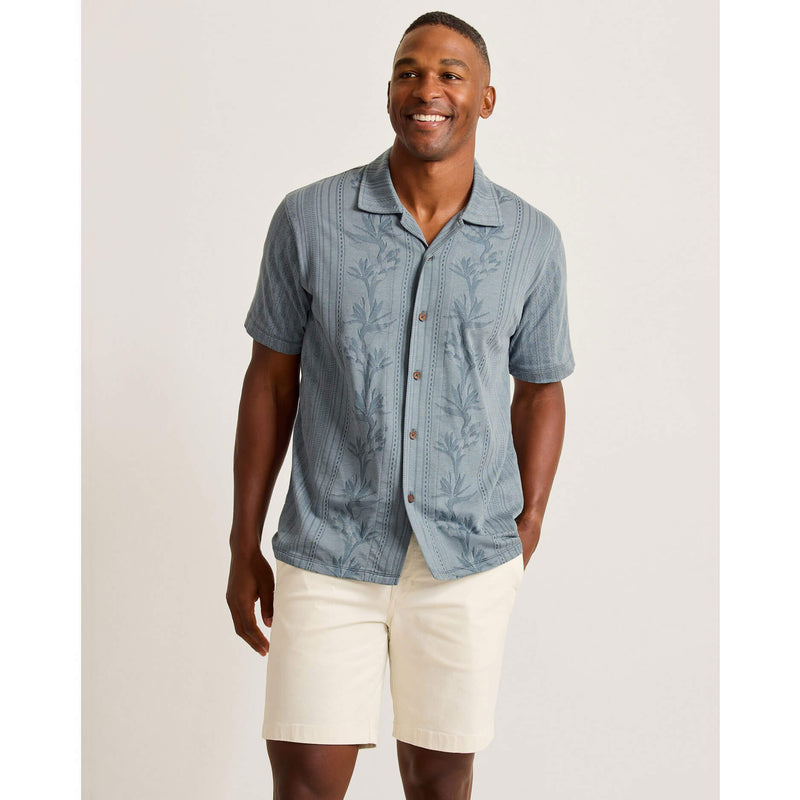 Tommy Bahama Men's Palm Fresco Beach Border Camp Shirt - Steel