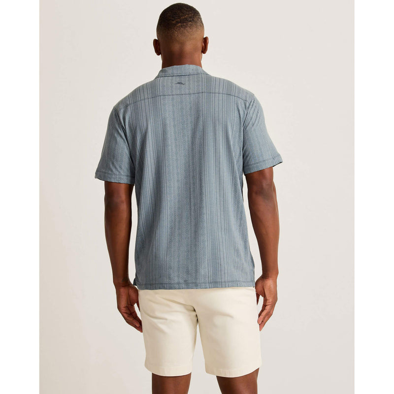Tommy Bahama Men's Palm Fresco Beach Border Camp Shirt - Steel