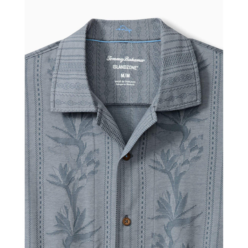 Tommy Bahama Men's Palm Fresco Beach Border Camp Shirt - Steel