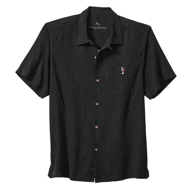 TBLV Tommy Bahama Mens Original Sample Partners In Wine Camp Shirt - Black