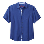TBLV Tommy Bahama Mens Original Sample Thirst Down Camp Shirt - Mazarine Blue
