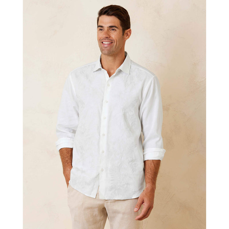 Tommy Bahama Men's Down The Isle Linen Sport Shirt - White