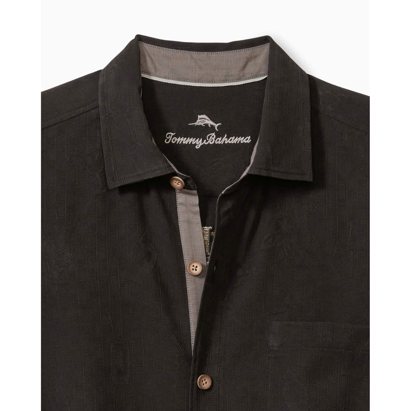 TBLV Tommy Bahama Mens Original Sample Call Me Old Fashioned Camp Shirt - Black