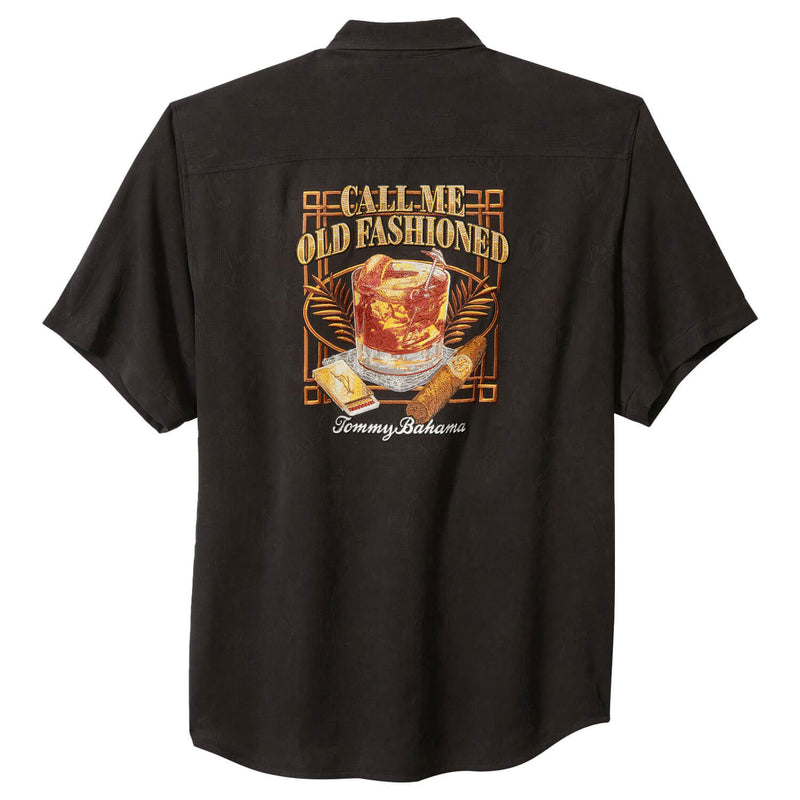 TBLV Tommy Bahama Mens Original Sample Call Me Old Fashioned Camp Shirt - Black