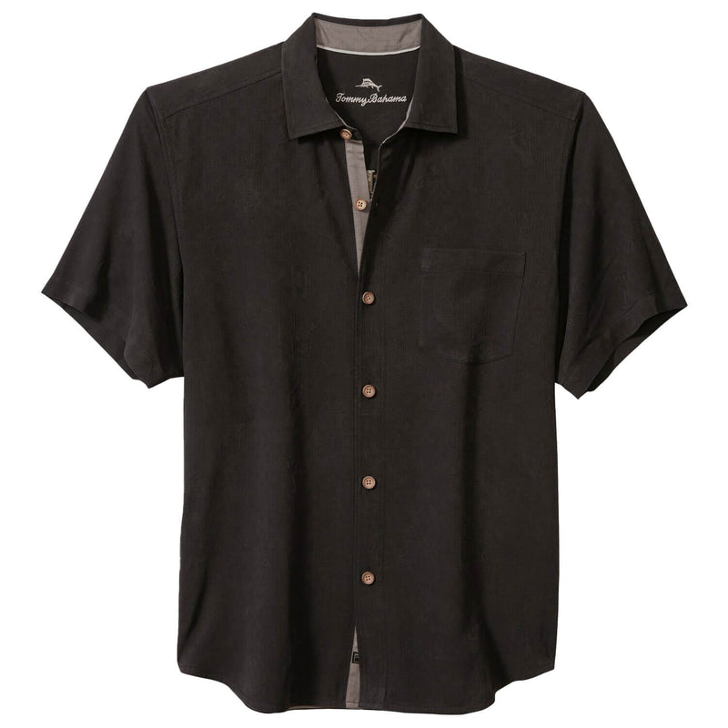 TBLV Tommy Bahama Mens Original Sample Call Me Old Fashioned Camp Shirt - Black