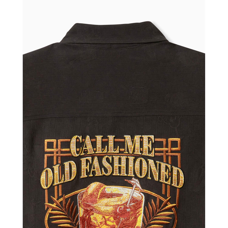 TBLV Tommy Bahama Mens Original Sample Call Me Old Fashioned Camp Shirt - Black
