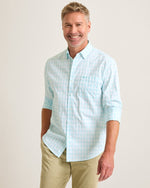 Tommy Bahama Men's IslandZone Sarasota Stretch Nuevo Check Sport Shirt - Aqua Mist