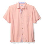 Tommy Bahama Men's IslandZone Coastal Ease Costa Check Camp Shirt - Pure Salmon