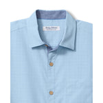 Tommy Bahama Men's IslandZone Coastal Ease Costa Check Camp Shirt - Vacation Blue