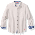 Tommy Bahama Men's Del Mar Island Linen Embroidered Sport Shirt - Natural - FINAL SALE