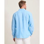Tommy Bahama Men's Paradise Breezer Long Sleeve Linen Sport Shirt - Glass Bead Blue*