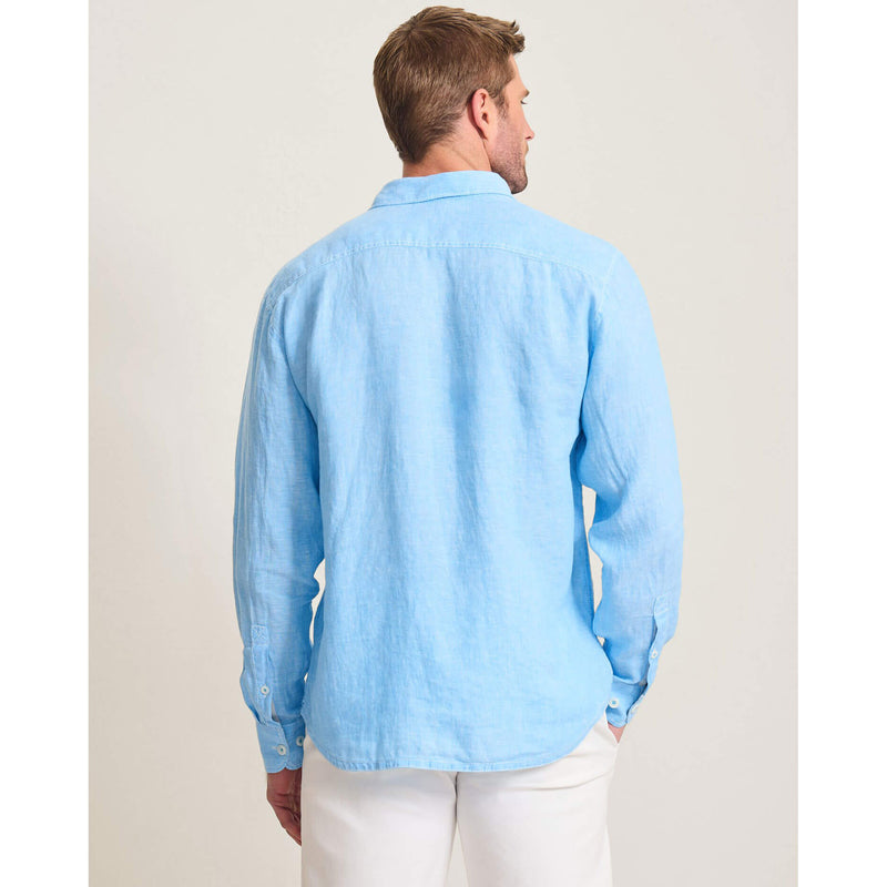 Tommy Bahama Men's Paradise Breezer Long Sleeve Linen Sport Shirt - Glass Bead Blue*